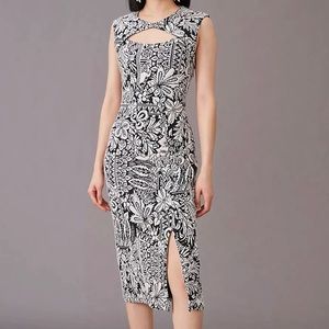 Anthropologie Jacquard Cut-Out Midi Dress. Size Medium